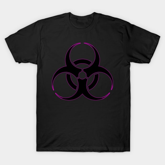 Bio-hazard Neon Pink T-Shirt by richardsimpsonart